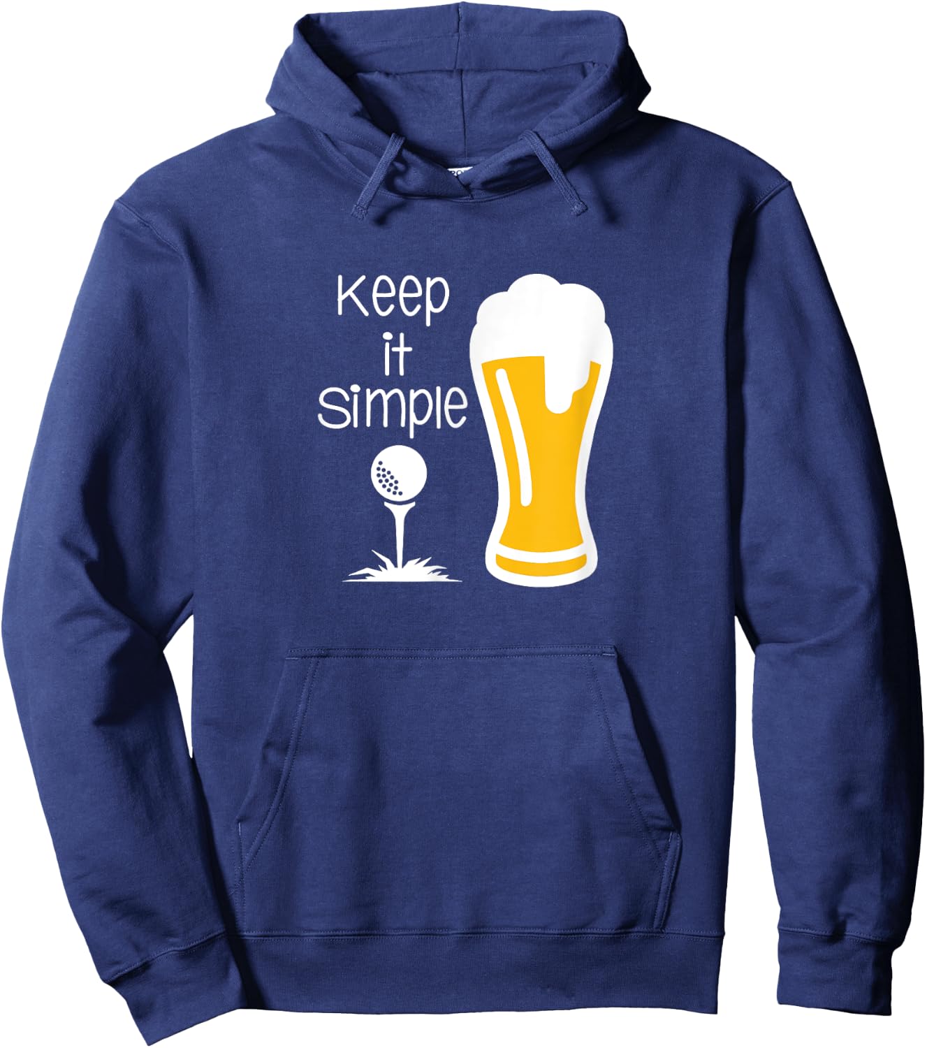 Keep it Simple - Beer and Golf Hoodie - Hoodie | Navy