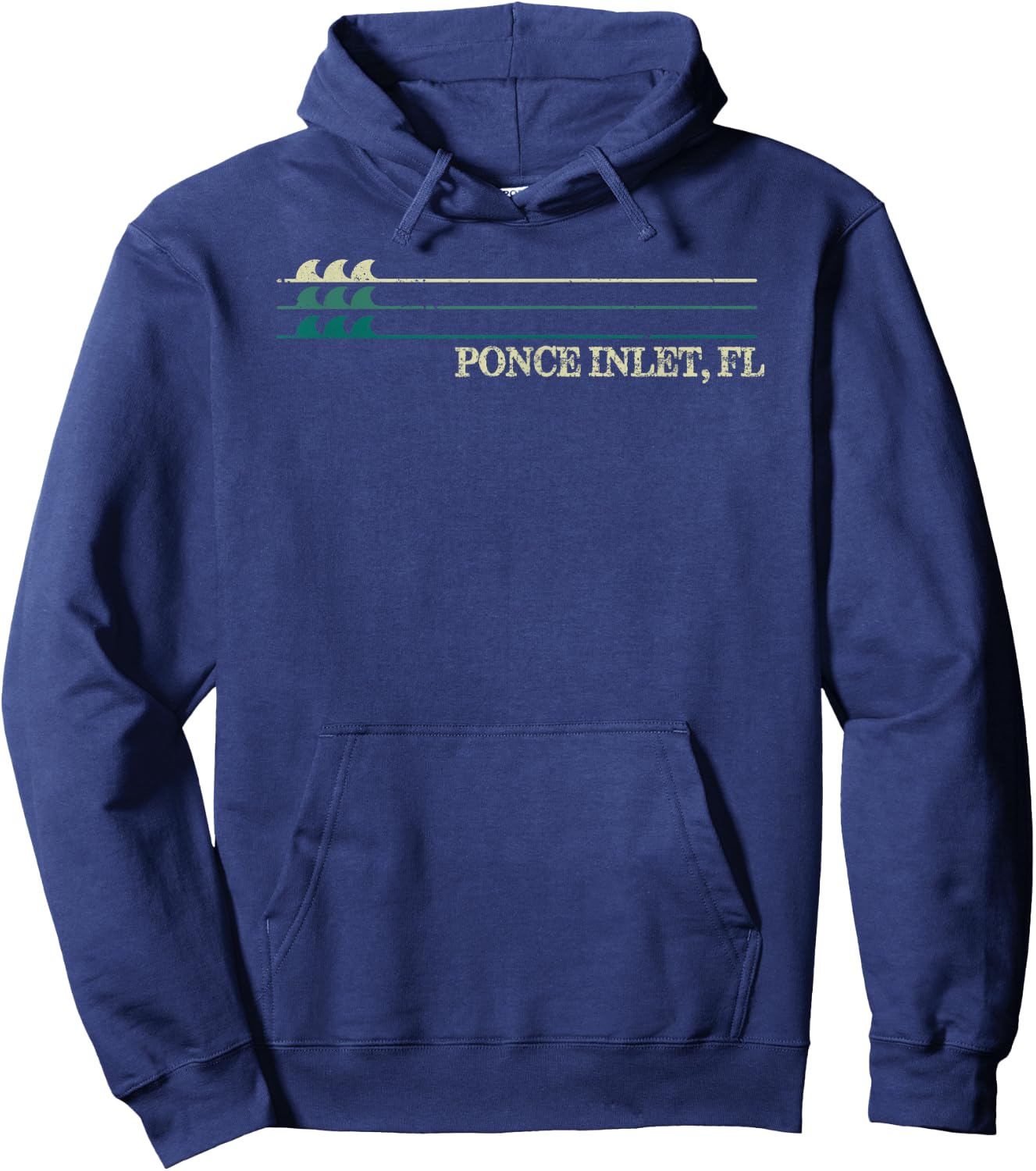 Ponce Inlet Florida Break Surfing Retro Wave Hoodie - Hoodie | Navy