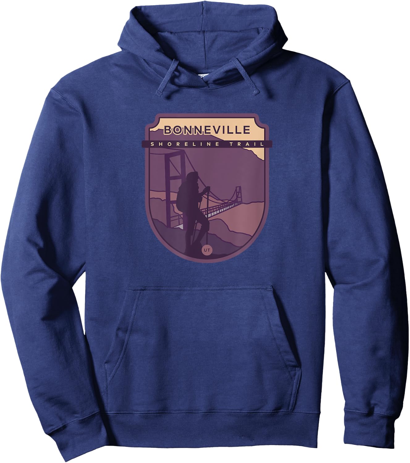 Bonneville Shoreline Trail – Utah hiker Hoodie - Hoodie | Navy
