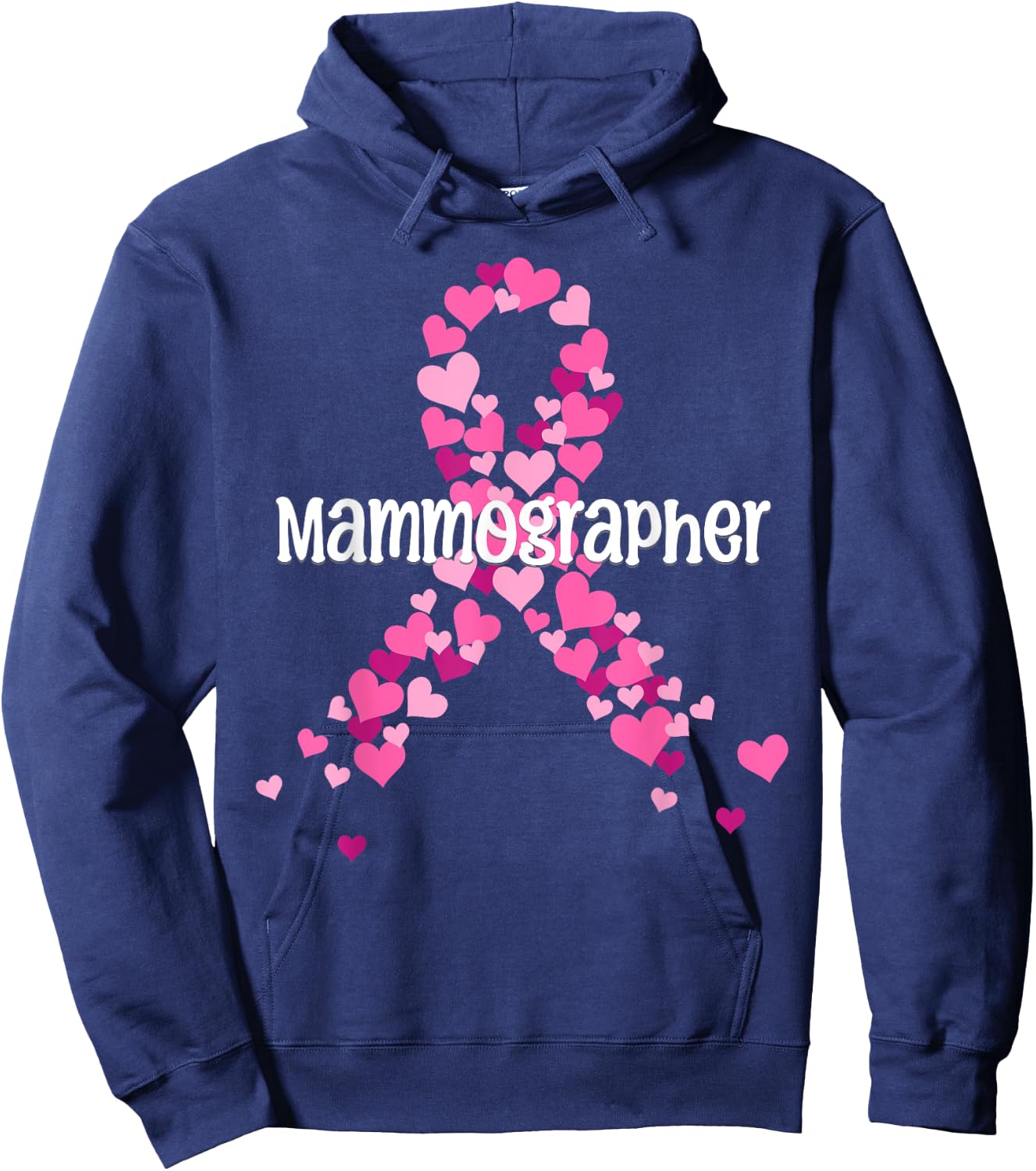 Mammographer Pink Ribbon Hoodie - Hoodie | Navy