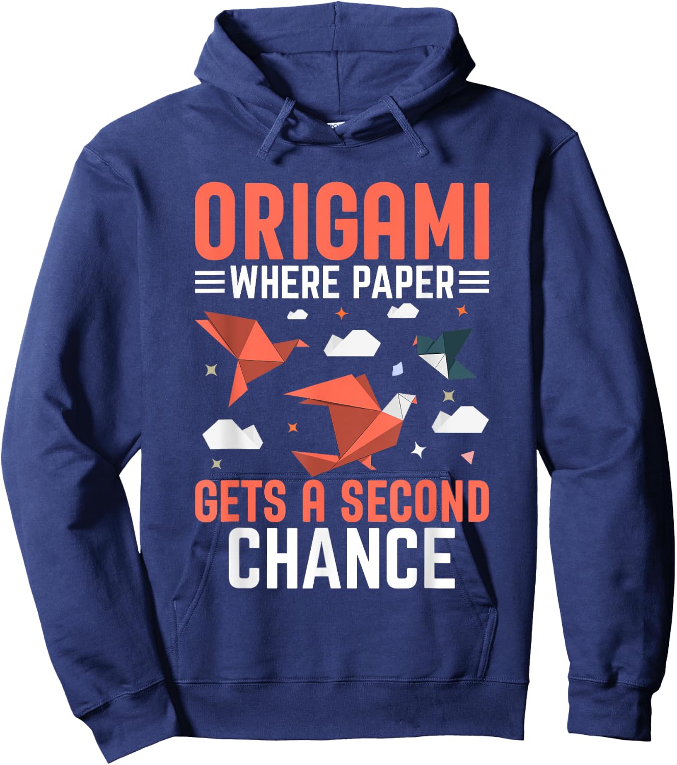 Where Paper get a second Chance Origami Hoodie - Hoodie | Navy