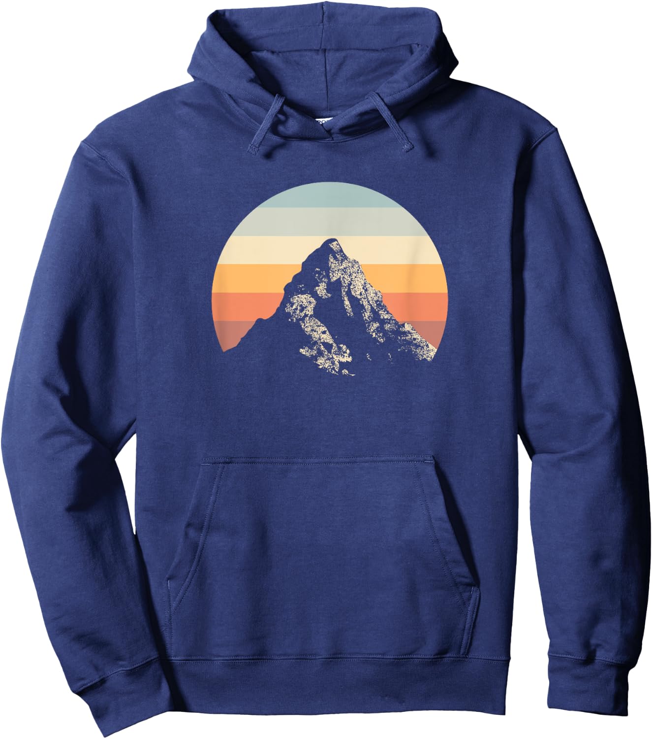 Mountain Sunset Circle Rainbow Outdoor Nature Hoodie - Hoodie | Navy