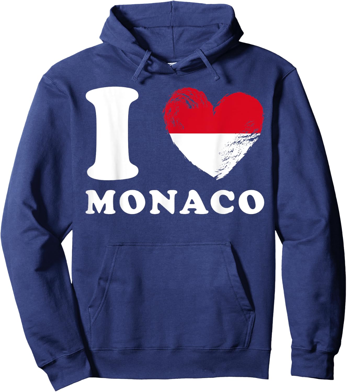 I Love Monaco - Heart Flag Monaco Hoodie - Hoodie | Navy