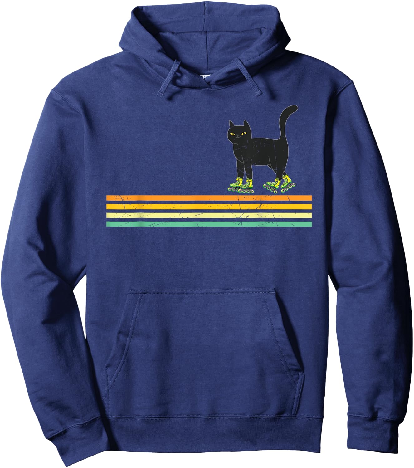 Retro Roller Skating Cats Derby Skater Girls Hoodie - Hoodie | Navy