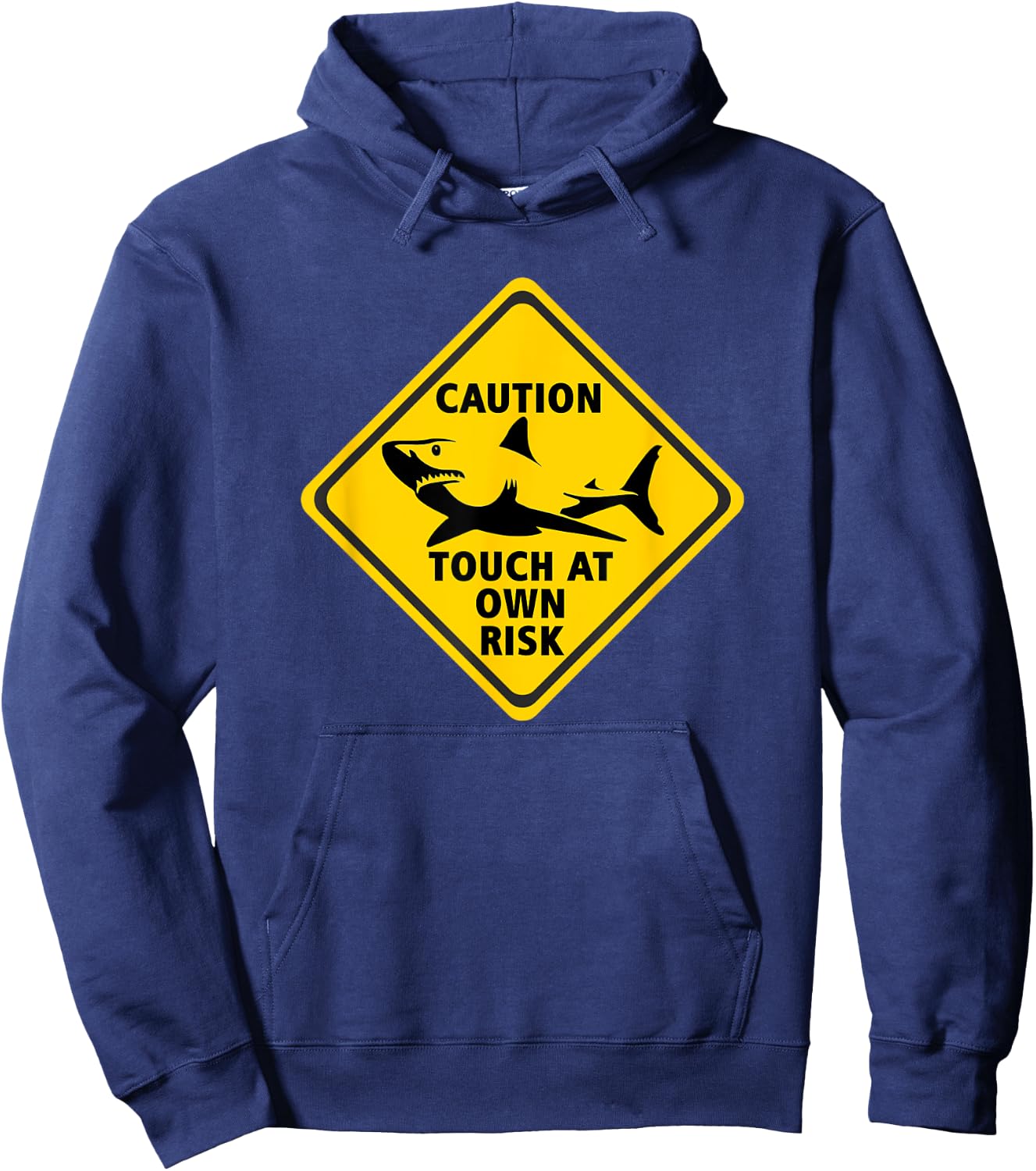 Swimming Bathing Parody Warning Sign Shark Hoodie - Hoodie | Navy