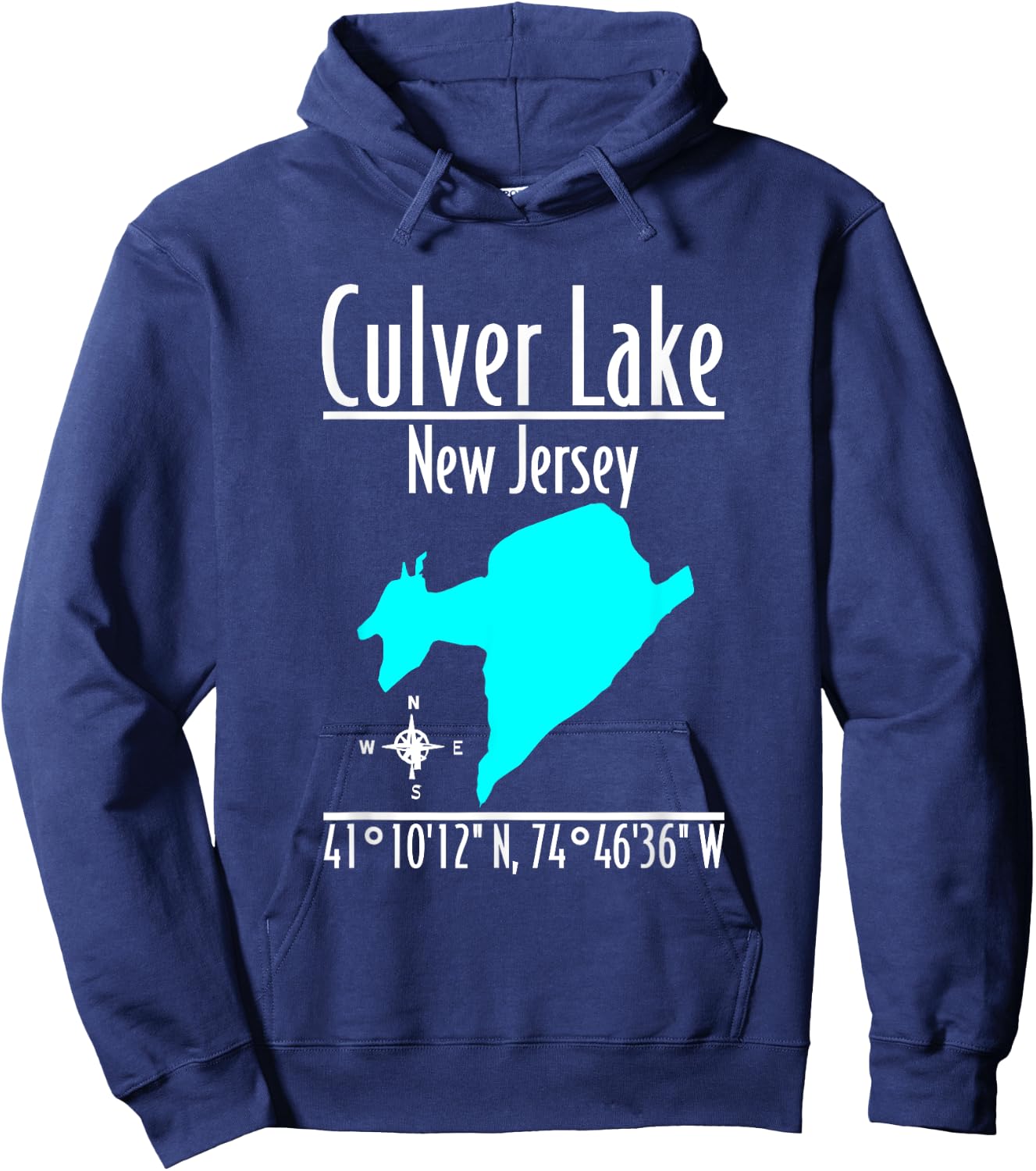 Modern Culver Lake - New Jersey Hoodie - Hoodie | Navy