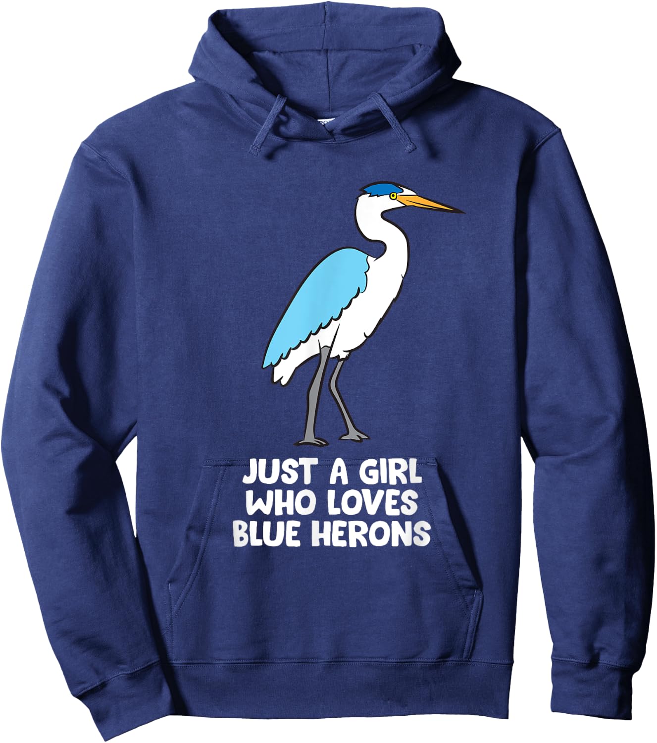 Just a Girl Who Loves Great Blue Heron Birds Hoodie - Hoodie | Navy
