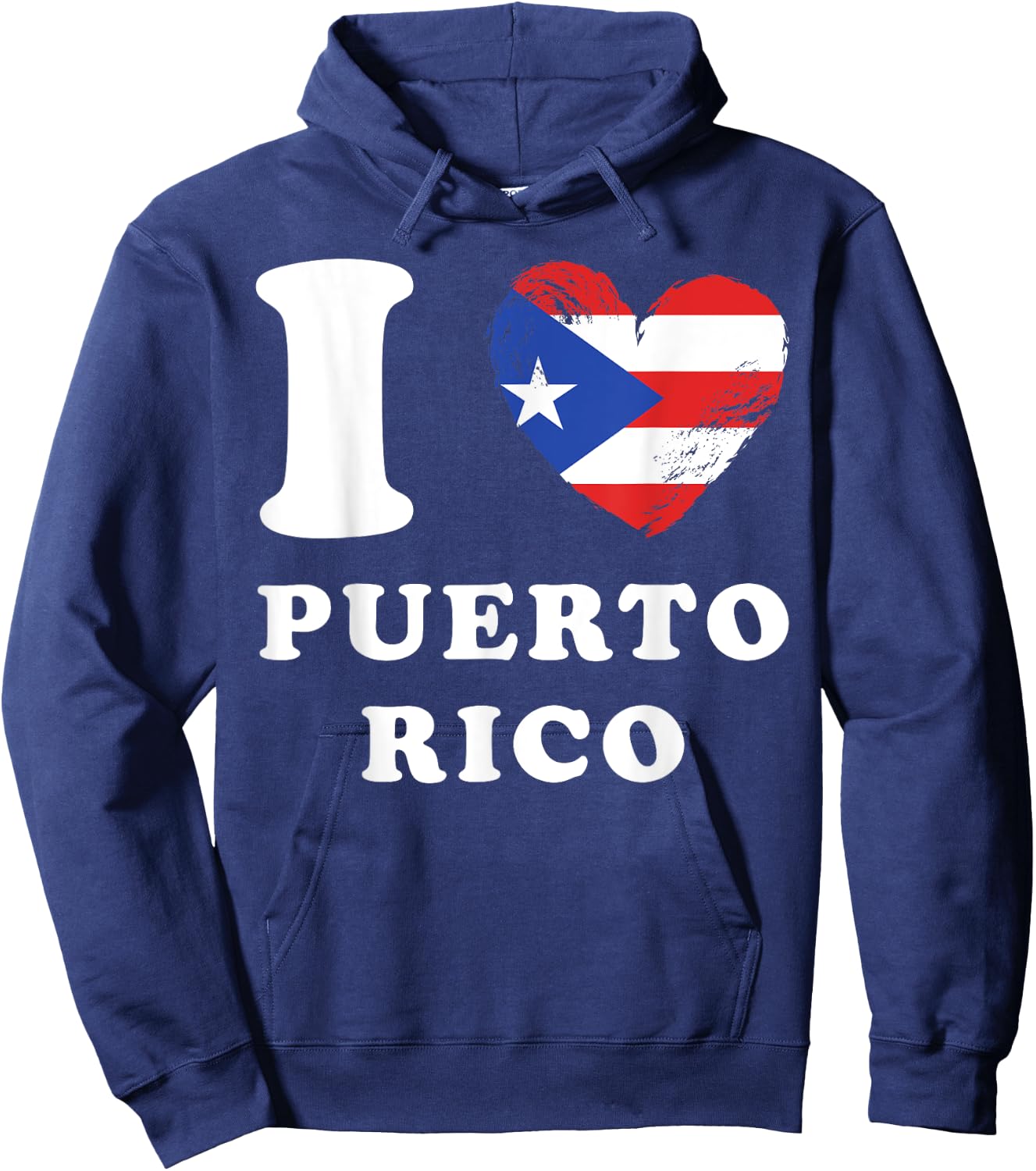 I Love Puerto Rico - Heart Flag Puerto Rico Hoodie - Hoodie | Navy