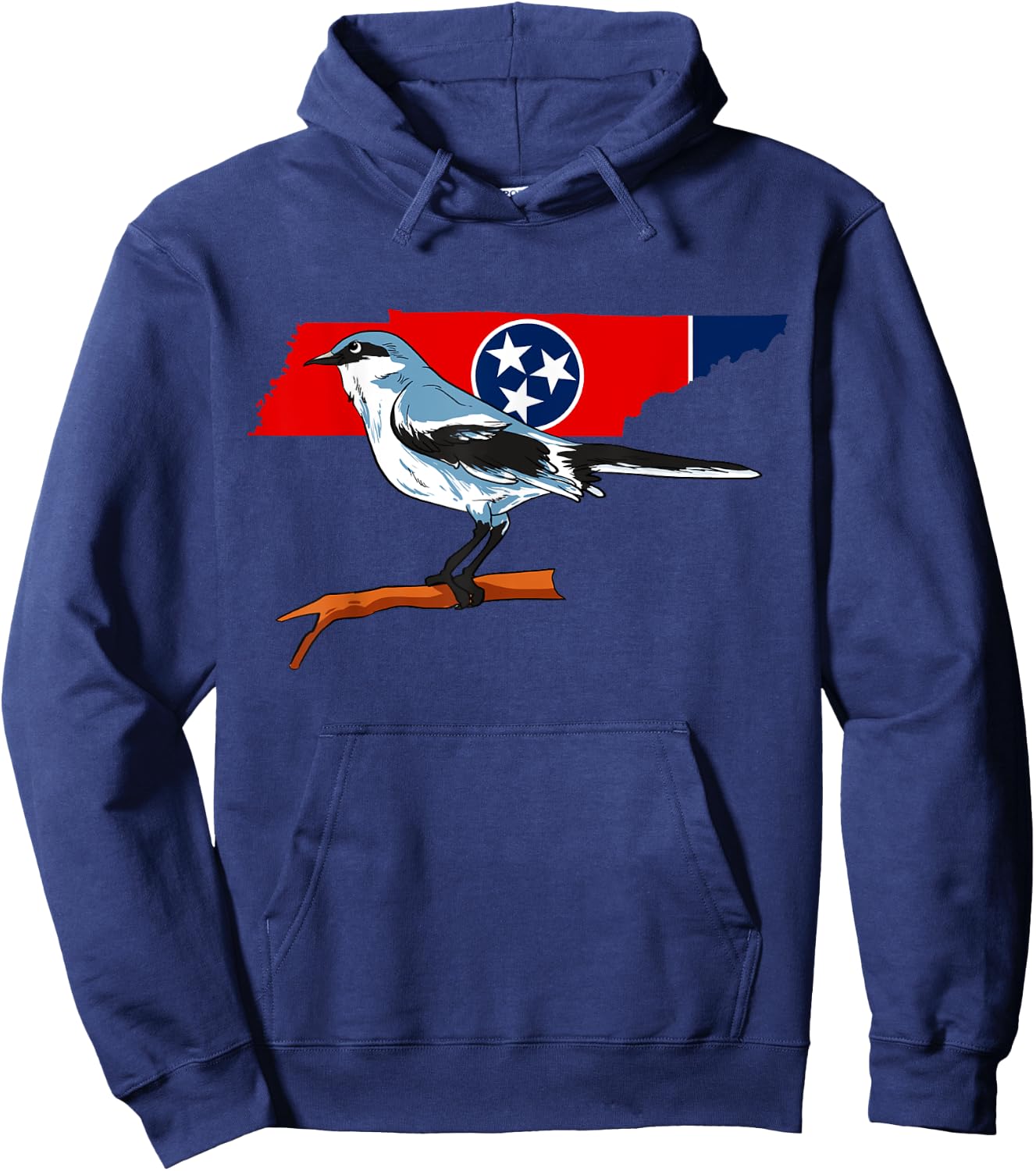 Tennessee Flag With Mockingbird US State Bird Hoodie - Hoodie | Navy