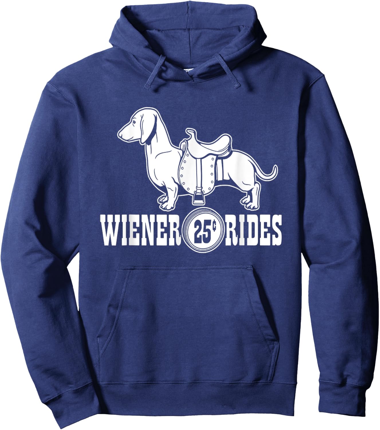 Weiner Rides | Funny Dachshund T- Shirt Hoodie - Hoodie | Navy