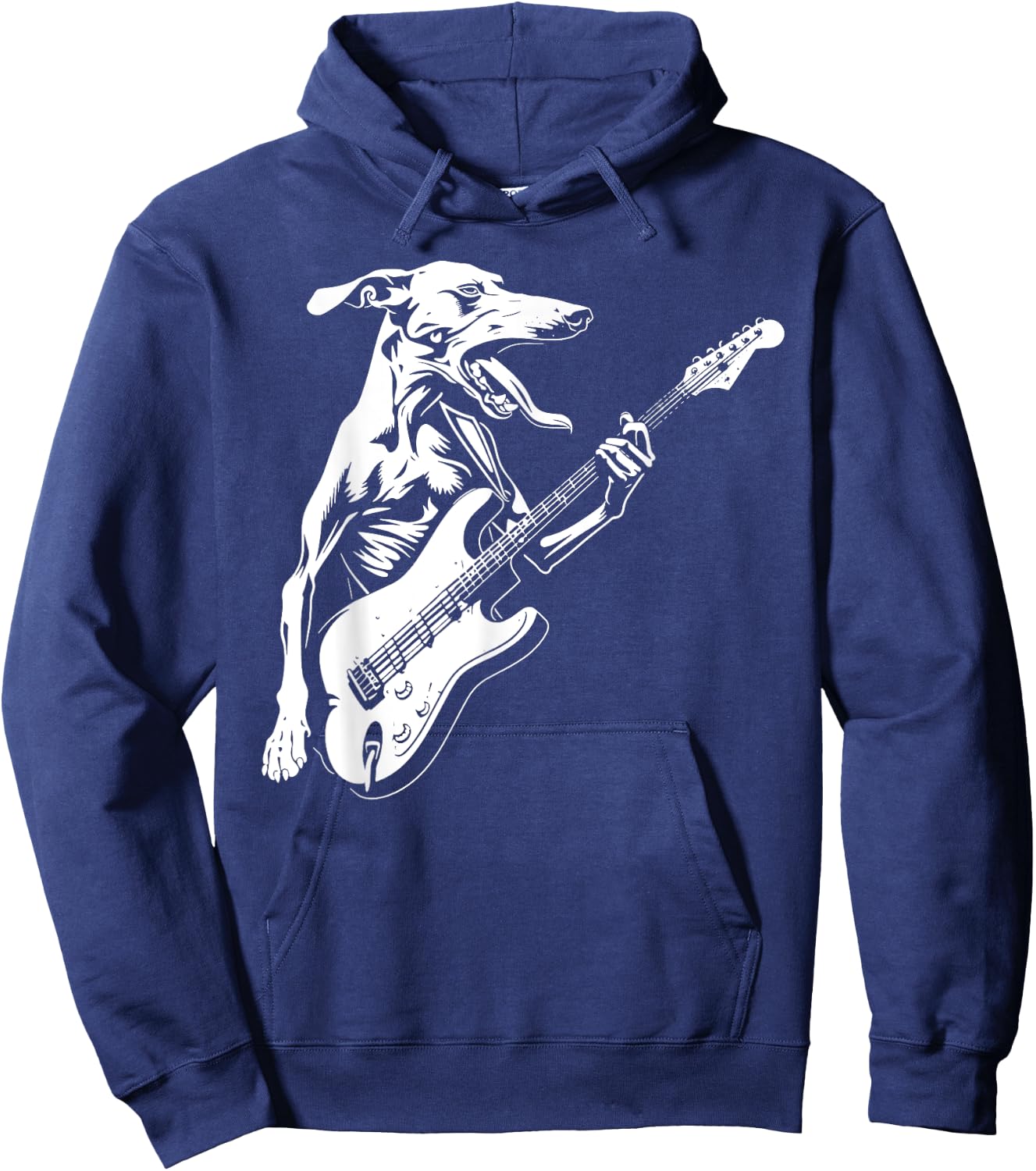 Dog Guitarist Guitar - Greyhound Dad Mom Hoodie - Hoodie | Navy