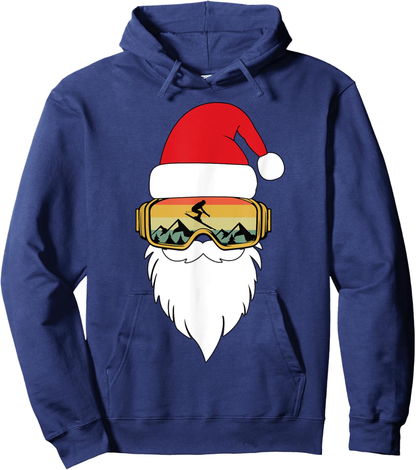 Skiing Christmas Winter Skier Funny Apres Ski Hoodie - Hoodie | Navy