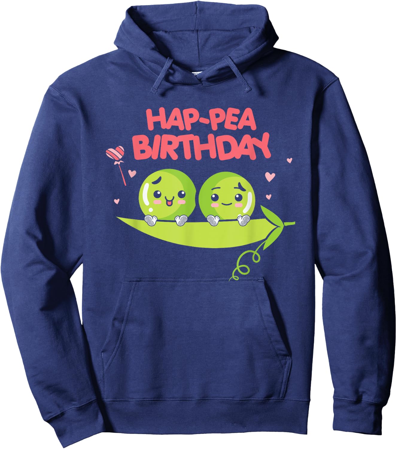 Vegan Peas Plant Based Hap-Pea Birthday Pea Hoodie - Hoodie | Navy