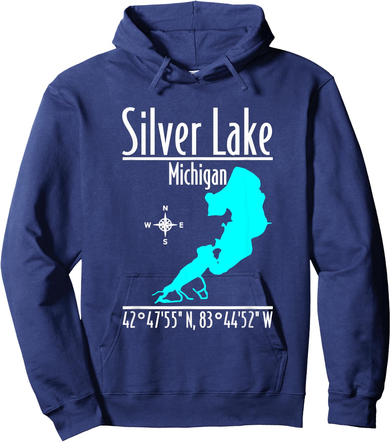 Modern Silver Lake - Michigan Hoodie - Hoodie | Navy