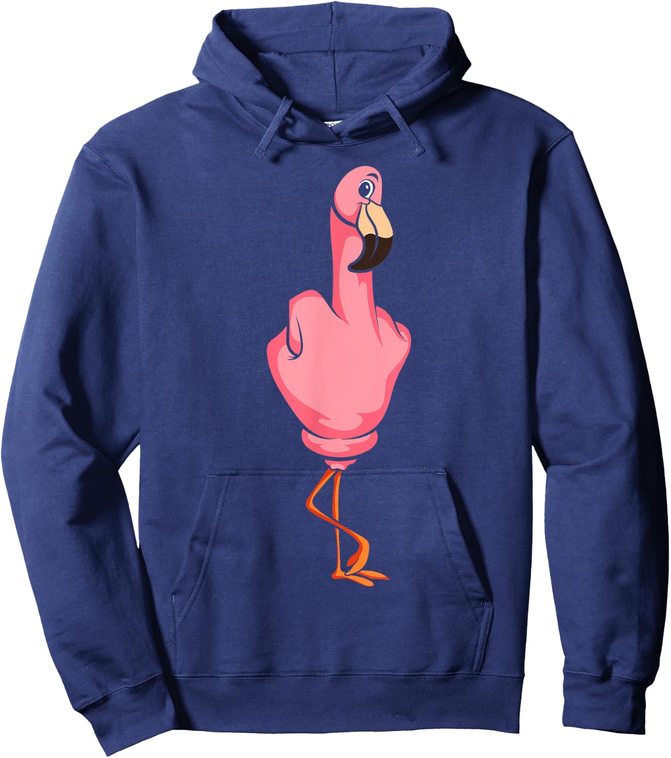 Middle Finger Flamingo Hoodie - Hoodie | Navy