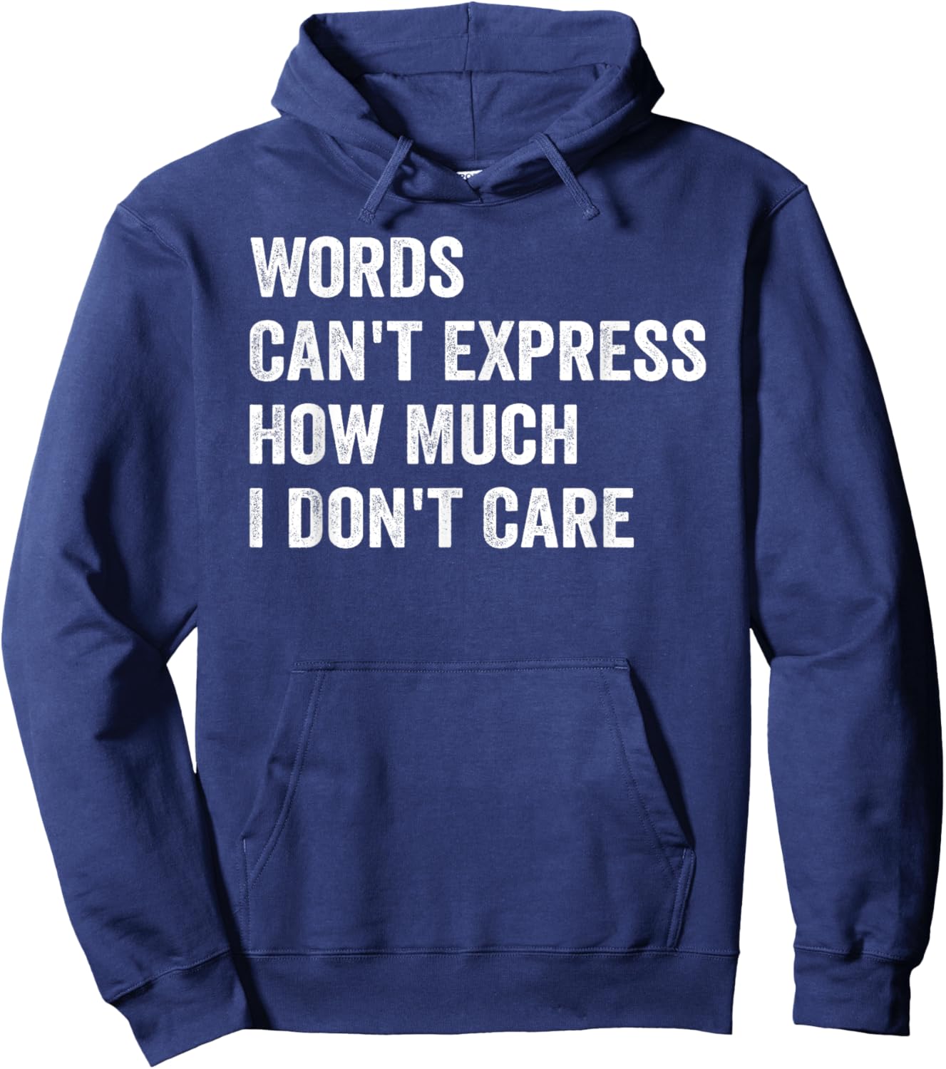 Words Can't Express How Much I Don't Care Hoodie - Hoodie | Navy