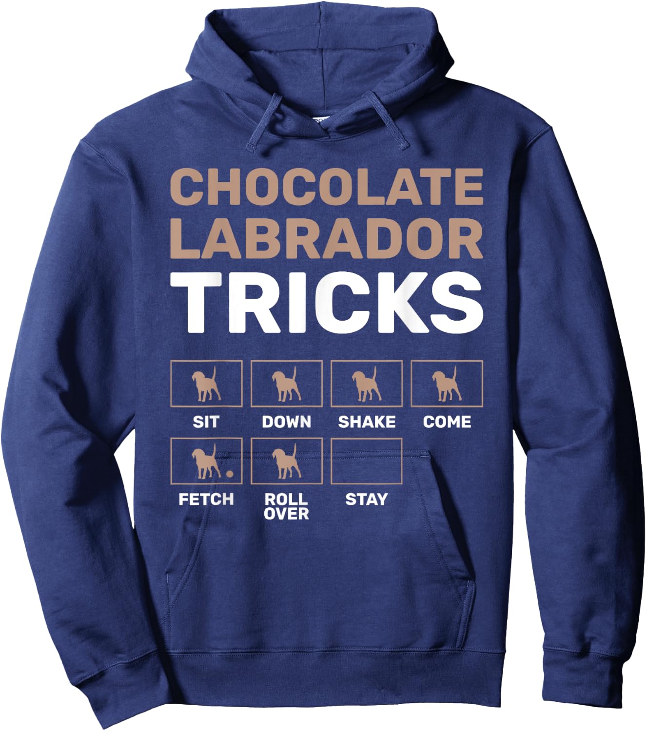 Chocolate Labrador Tricks Black Labrador Hoodie - Hoodie | Navy