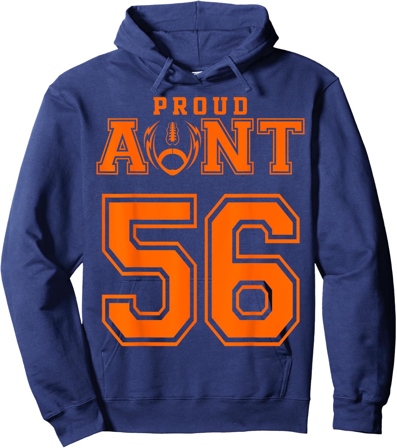 Custom Proud Football Aunt Number 56 OR Hoodie - Hoodie | Navy