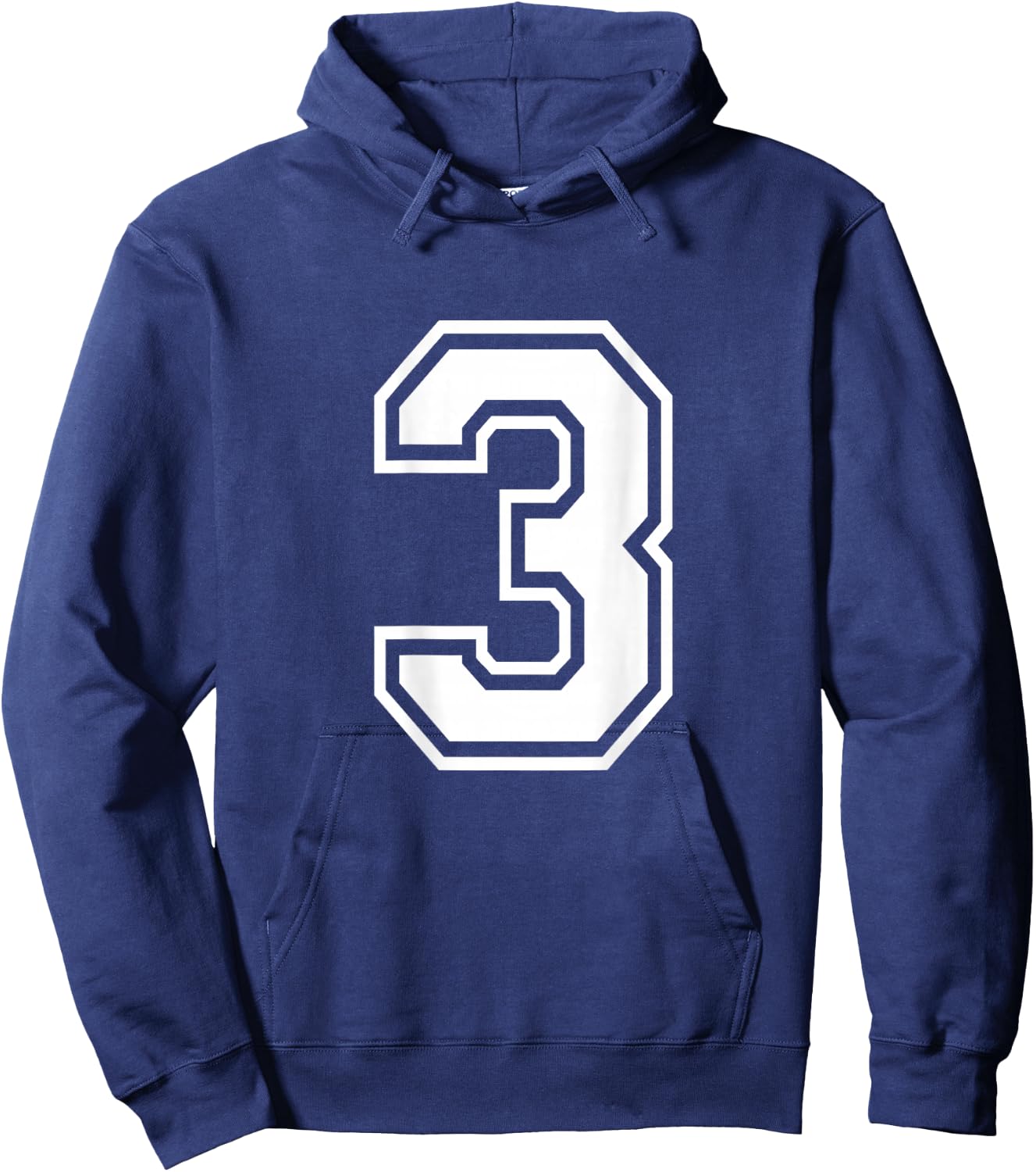 Number 3 Shirt Player Number on Back of Shirt Hoodie - Hoodie | Navy