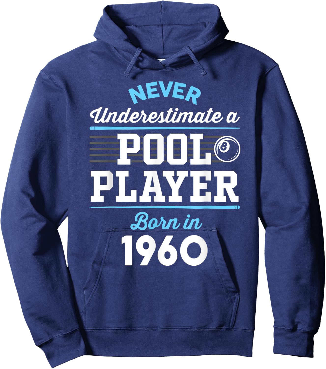 65 Year Old Pool Player 65th Birthday Billiards Hoodie - Hoodie | Navy