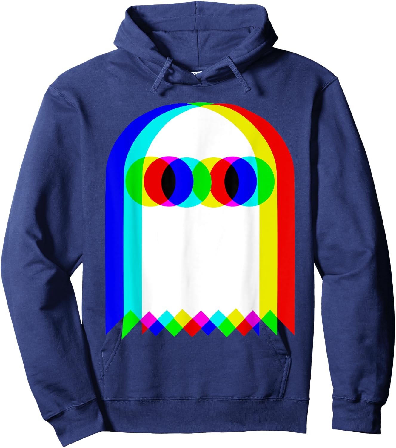 Halloween Glitch Ghost - Multicolor Spooky Hoodie - Hoodie | Navy