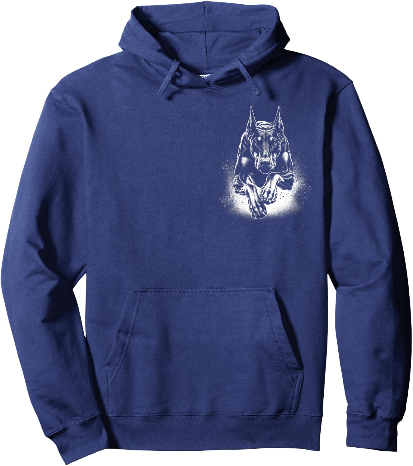 Cool Doberman Dog Jumping on Chest Hoodie - Hoodie | Navy