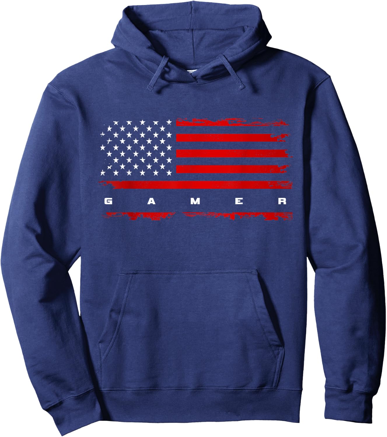 American Flag Gamer Gaming Video Game Hoodie - Hoodie | Navy
