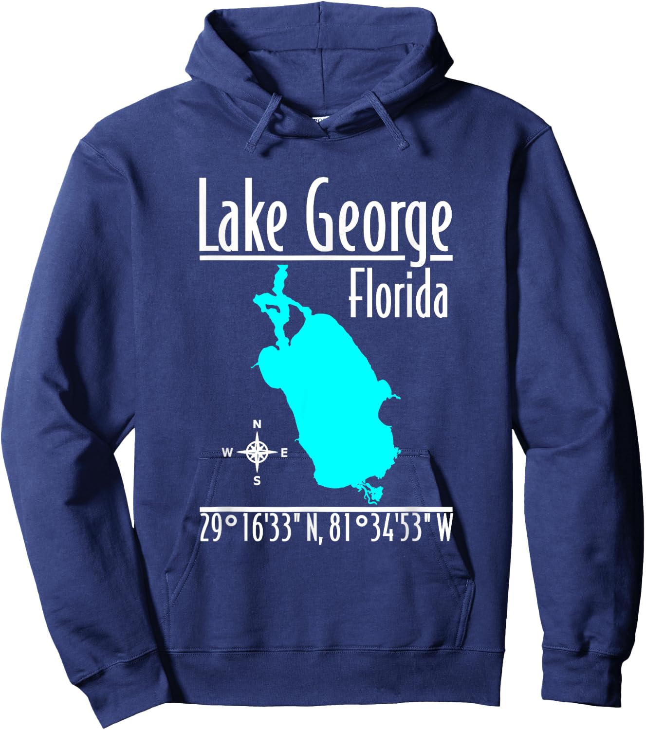 Modern Lake George - Florida Hoodie - Hoodie | Navy