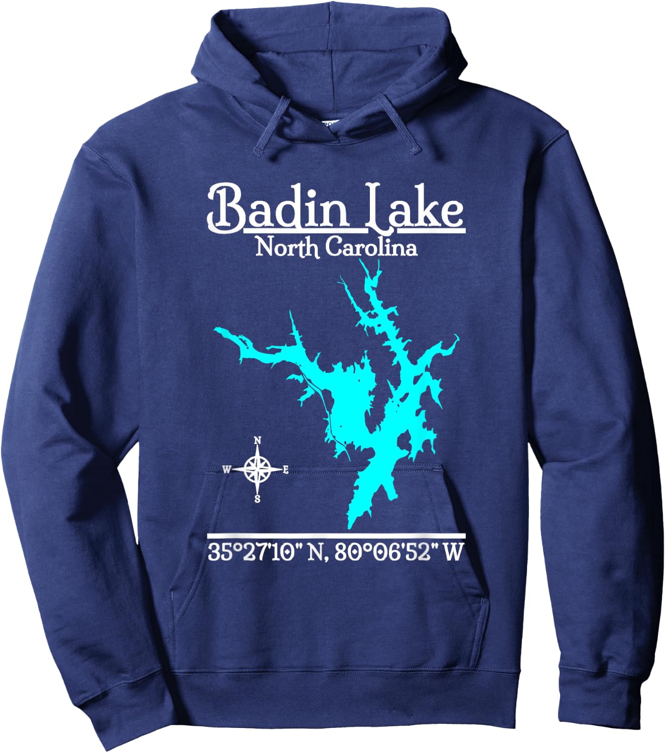 Badin lake - North Carolina Hoodie - Hoodie | Navy