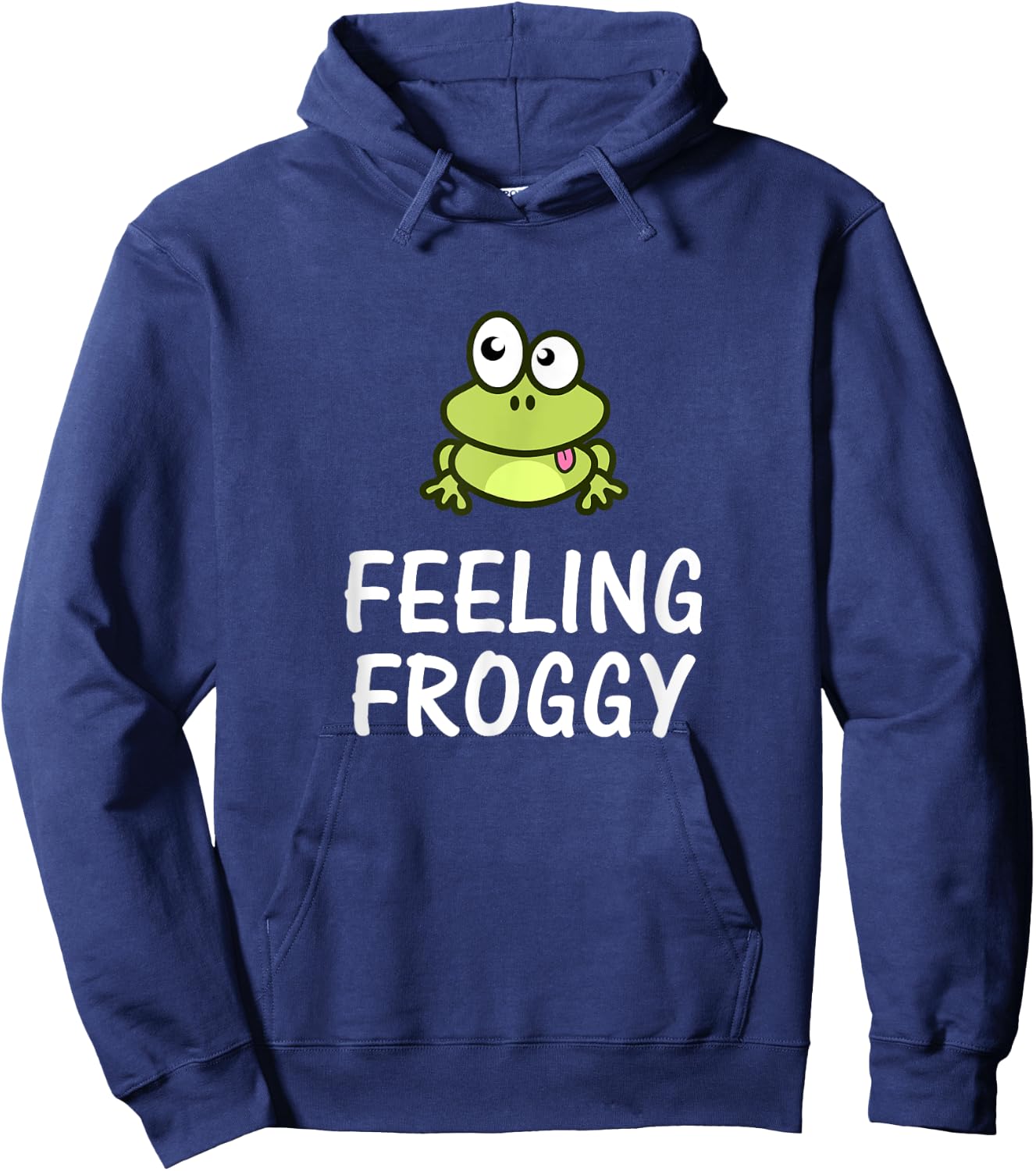 Feeling Froggy Humorous Toad Frog Hoodie - Hoodie | Navy