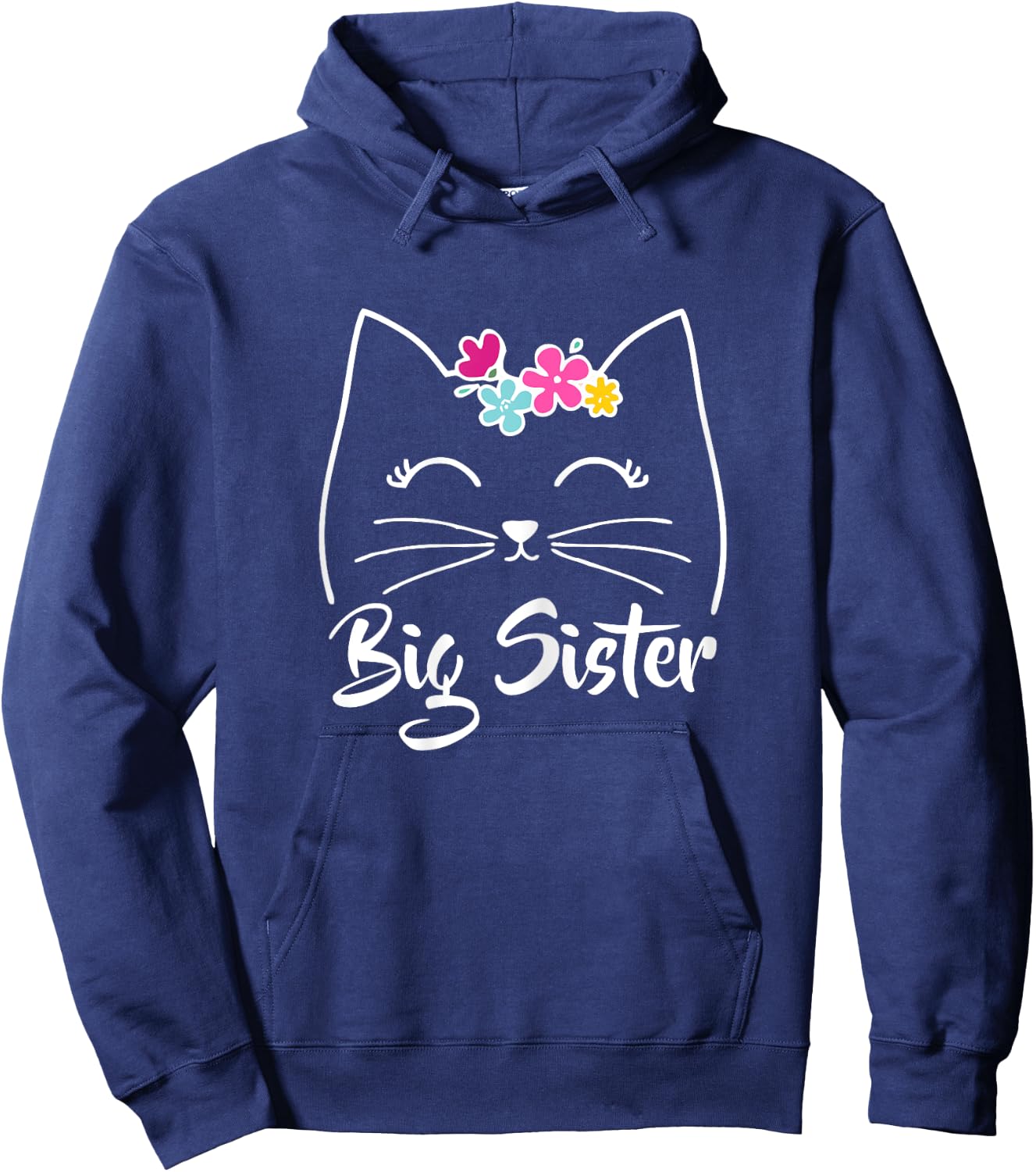 Big Sister Cute Kitty Cat Lover Pets Hoodie - Hoodie | Navy