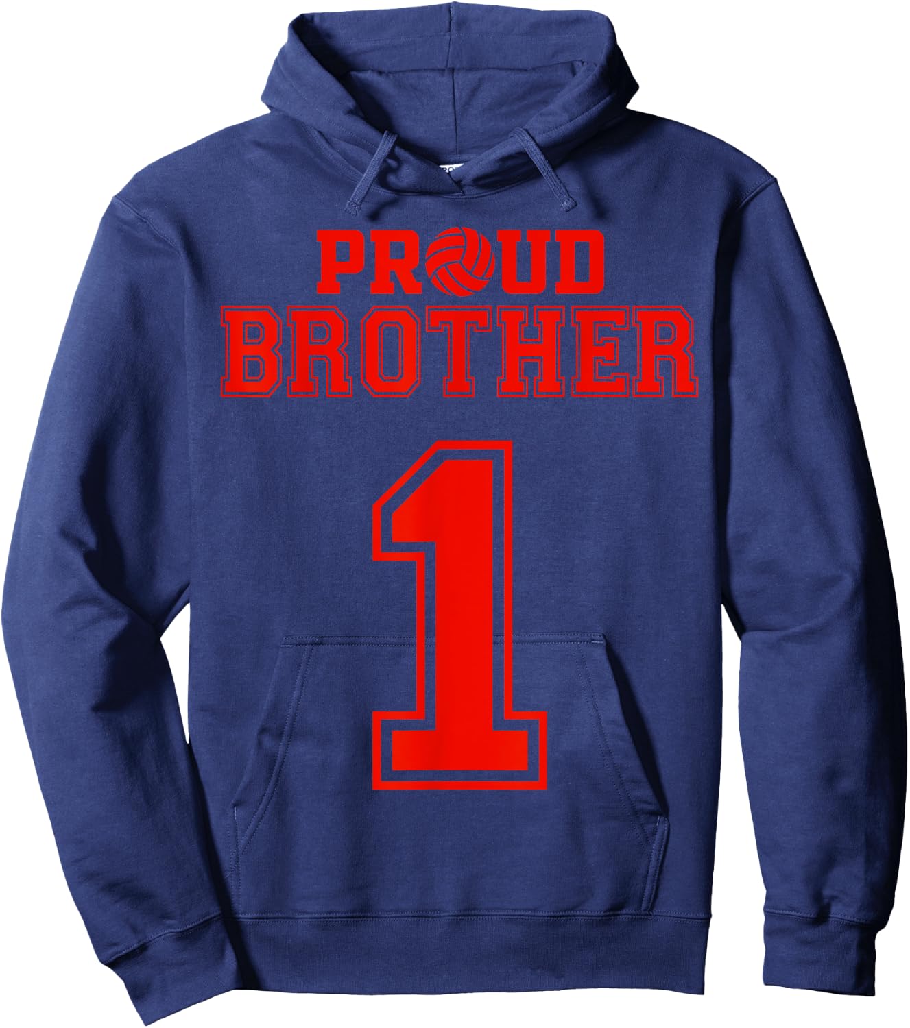 Proud Volleyball Brother Number 1 R Hoodie - Hoodie | Navy