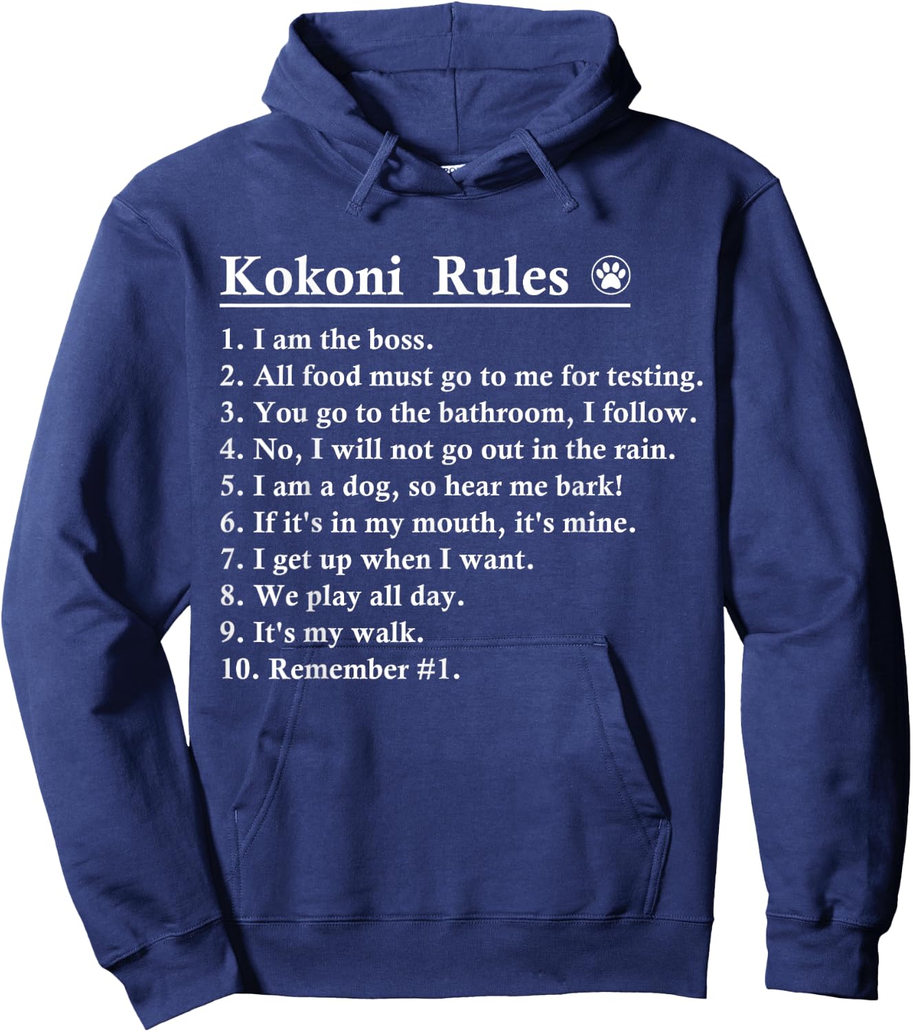 Funny Kokoni Dog Rules Women Kids Hoodie - Hoodie | Navy