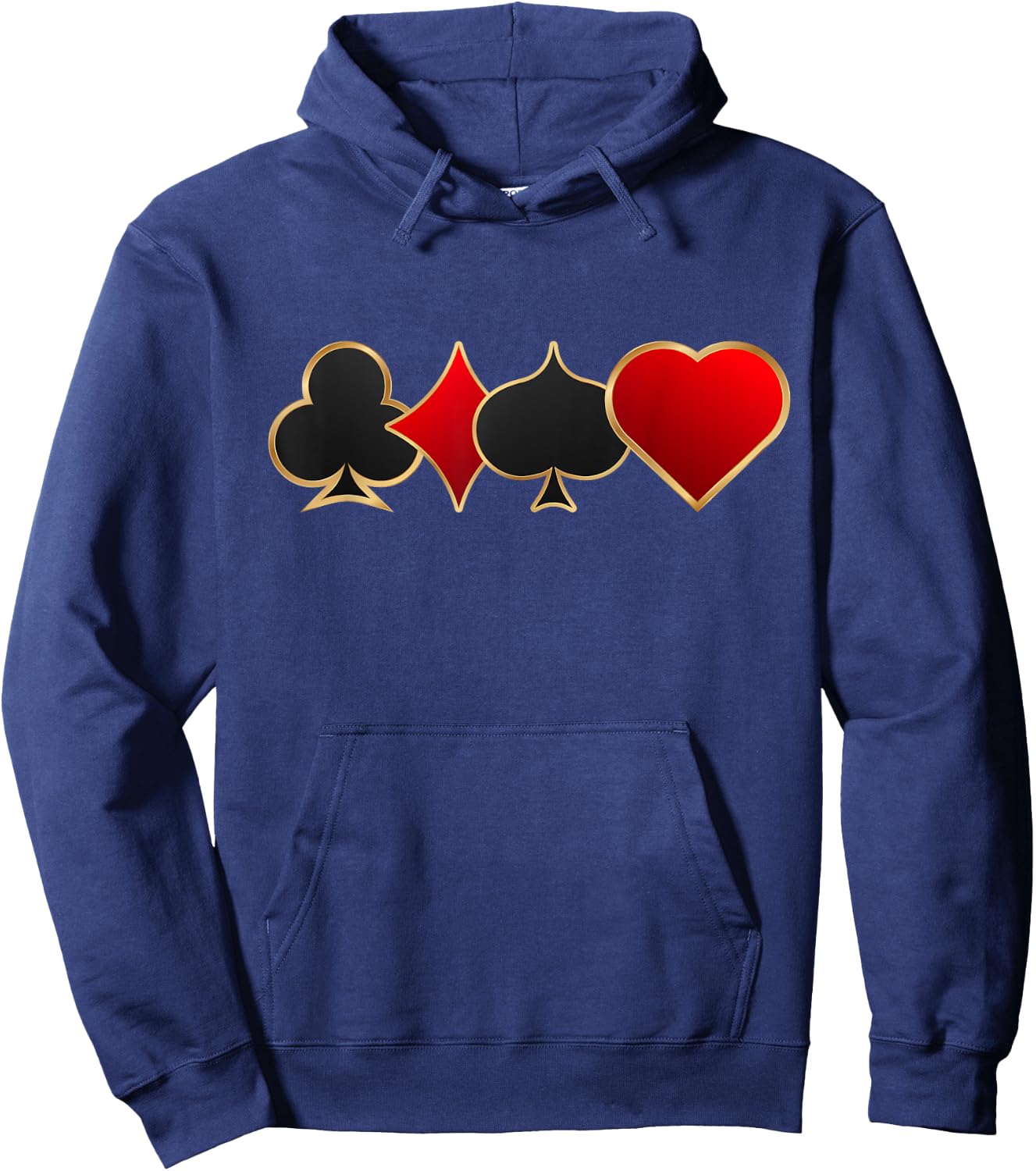 Elegant Poker Suits Design Hoodie - Hoodie | Navy