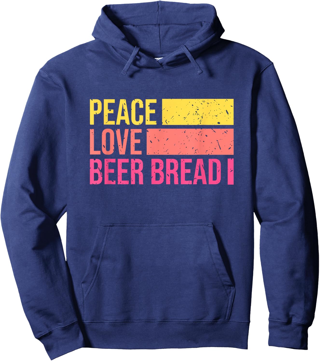 Peace Love Beer Bread Making Maker Gift Retro Hoodie - Hoodie | Navy