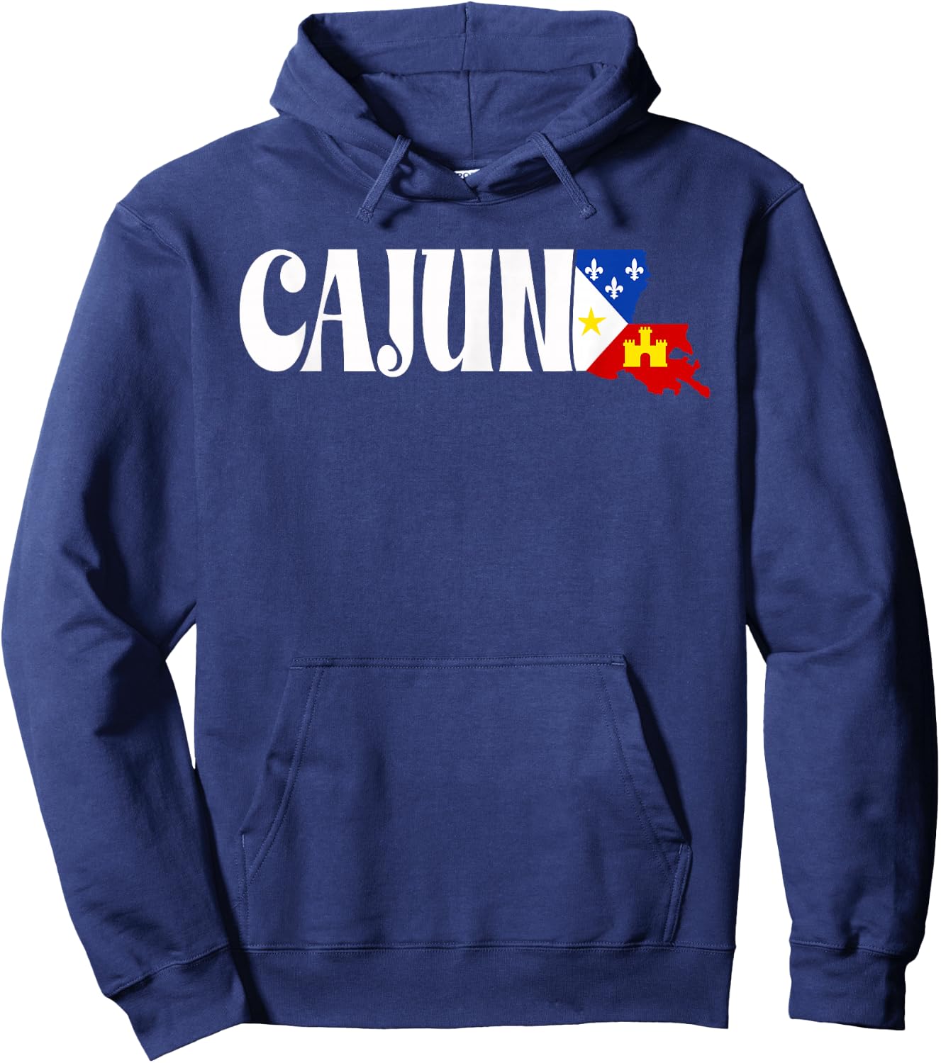 Cajun American Flag Louisiana Heritage Hoodie - Hoodie | Navy