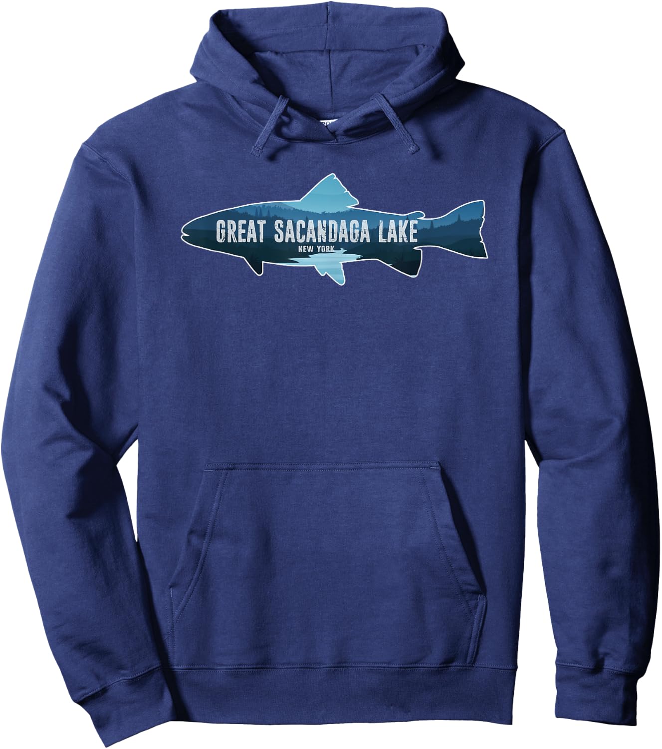 Great Sacandaga Lake New York NY Fish Hoodie - Hoodie | Navy