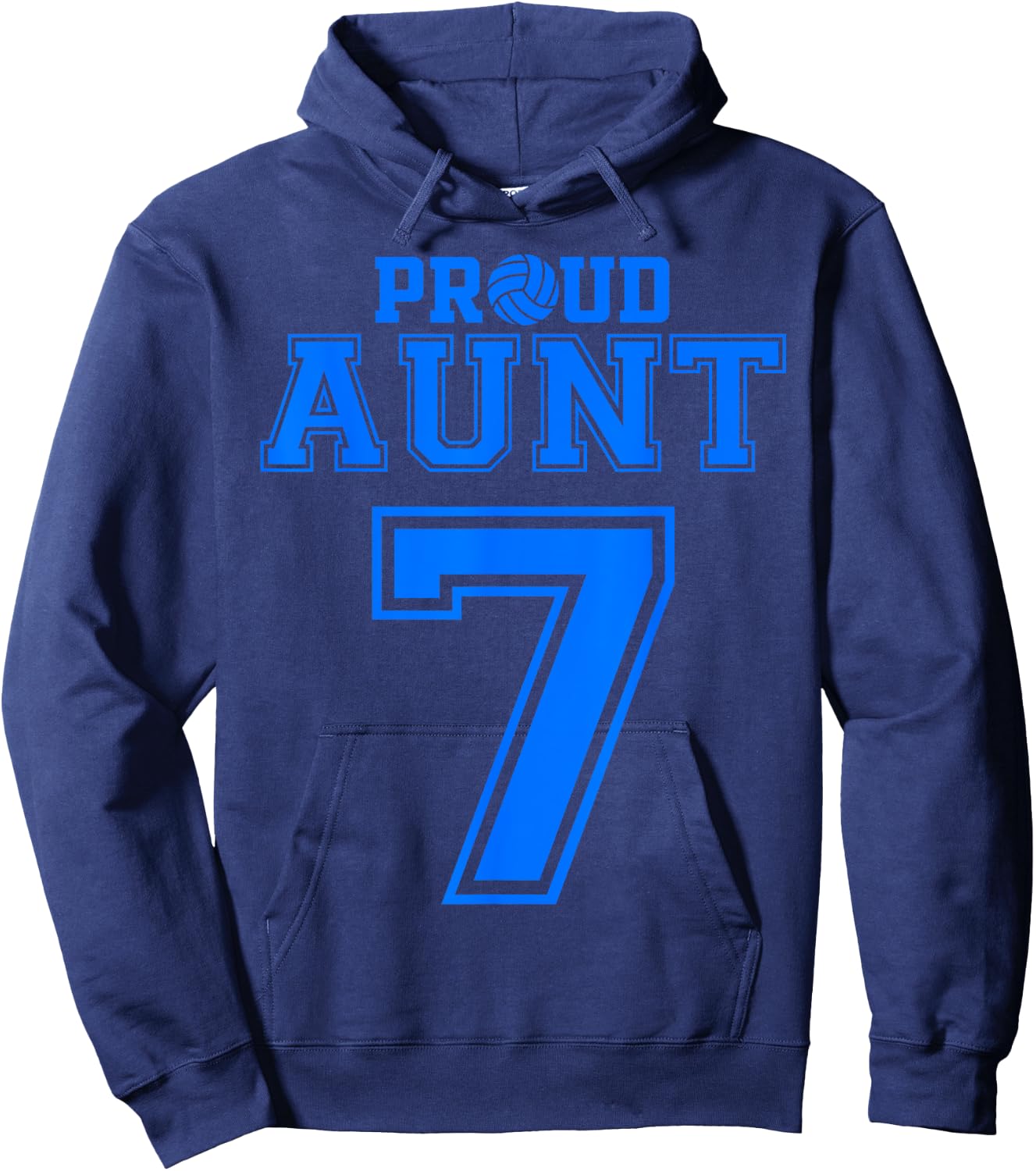 Proud Volleyball Aunt Number 7 B Hoodie - Hoodie | Navy