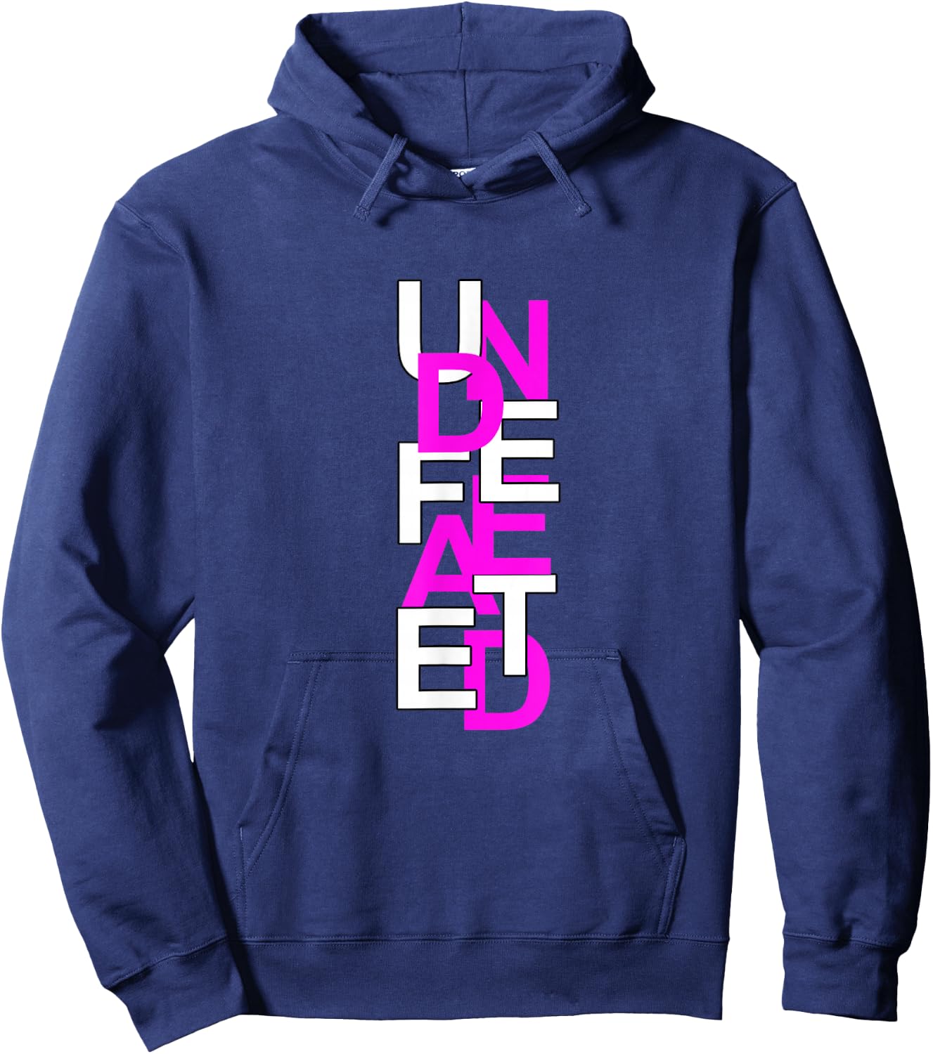 Pink Color Undefeated Pink Graphic Hoodie - Hoodie | Navy