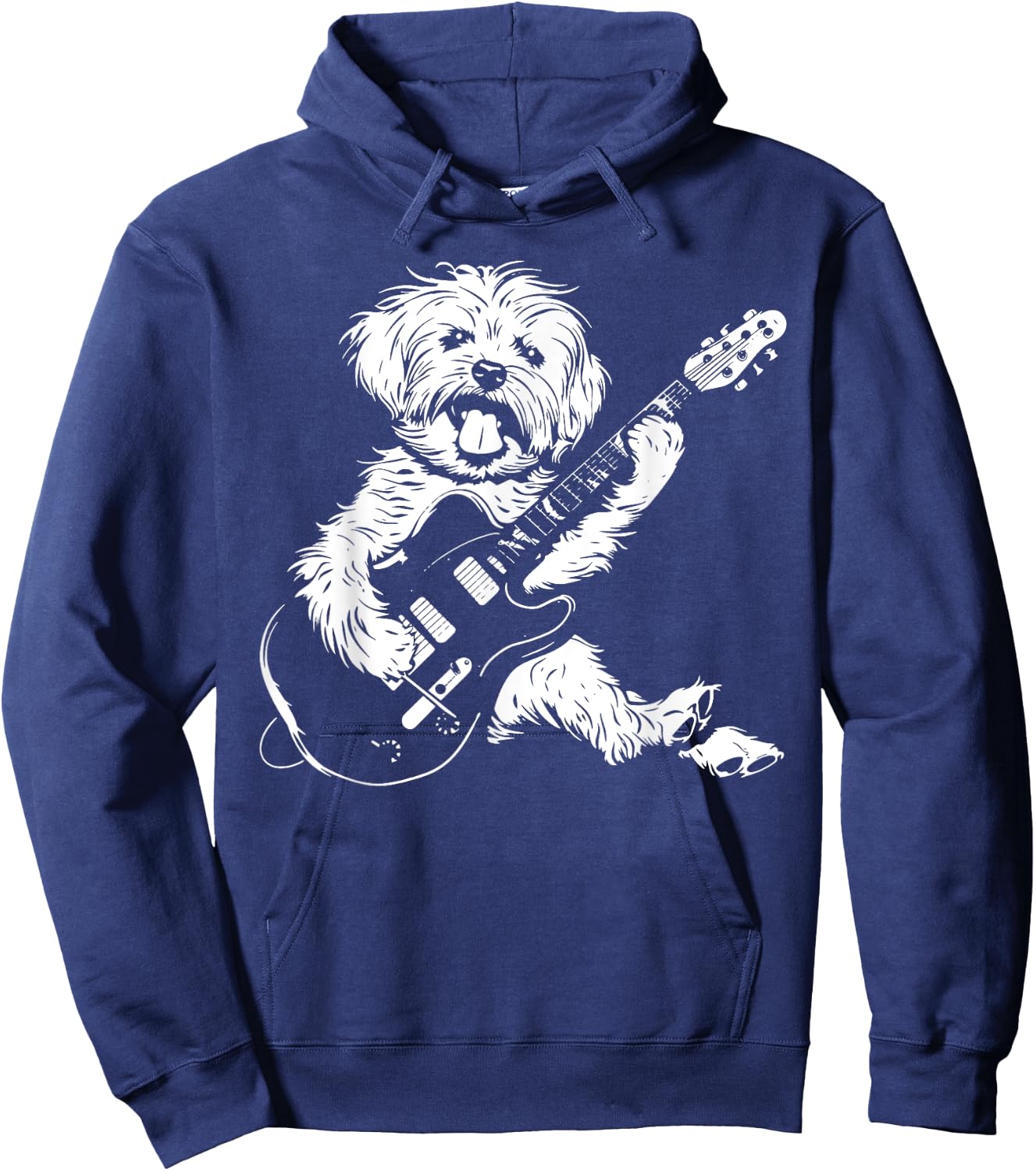 Dog Guitarist Guitar - Maltipoo Dad Mom Hoodie - Hoodie | Navy