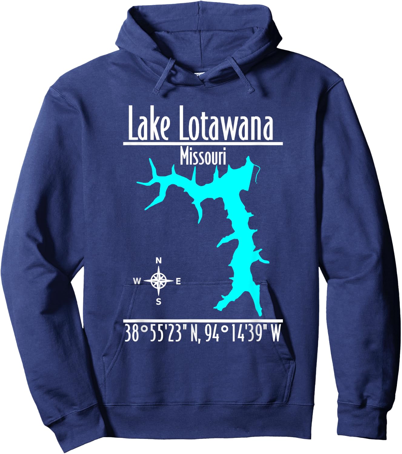Modern Lake Lotawana, Missouri Hoodie - Hoodie | Navy