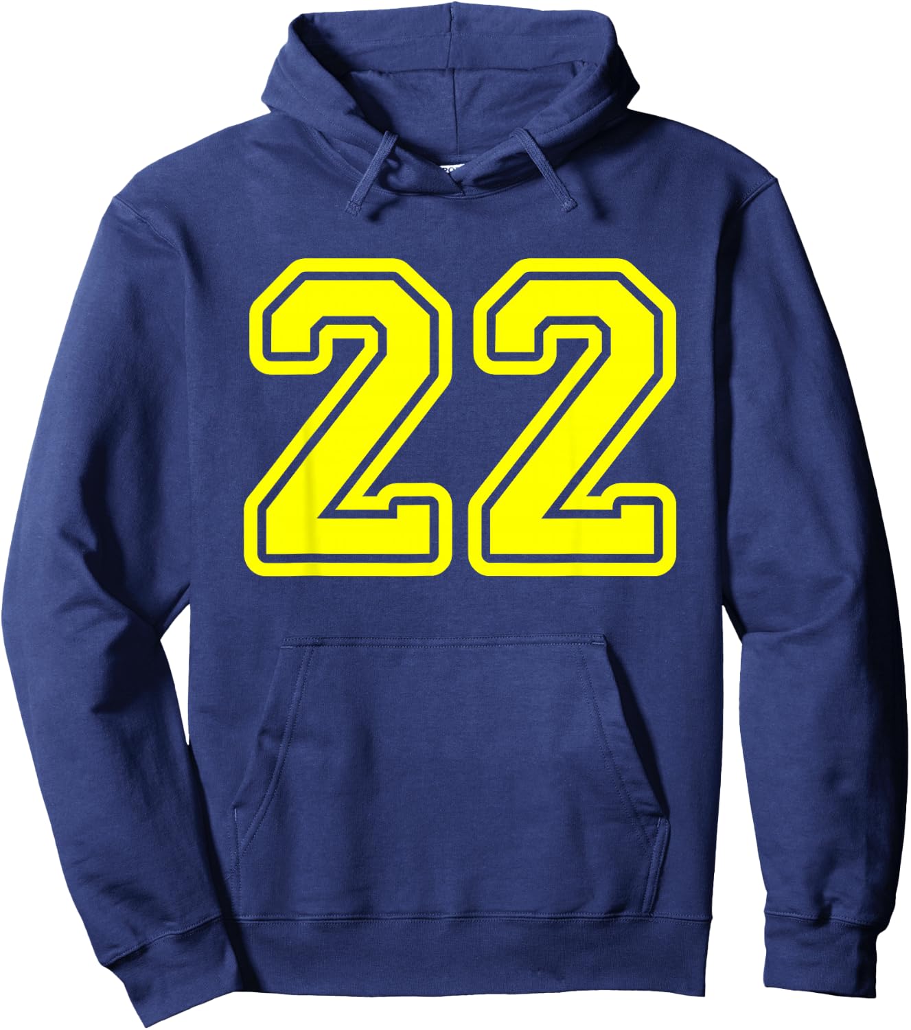 Number #22 Yellow Sport Number 22 Hoodie - Hoodie | Navy
