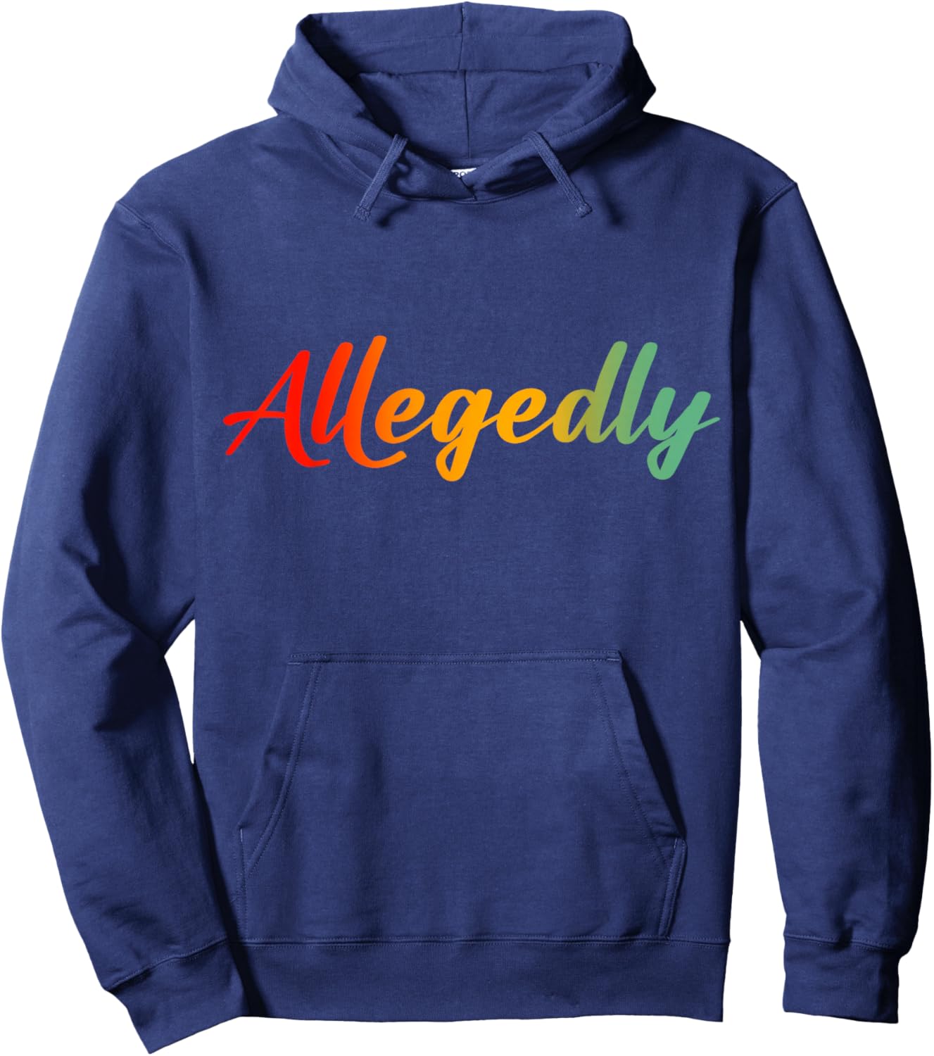 Allegedly Calligraphy Script Vintage Hoodie - Hoodie | Navy