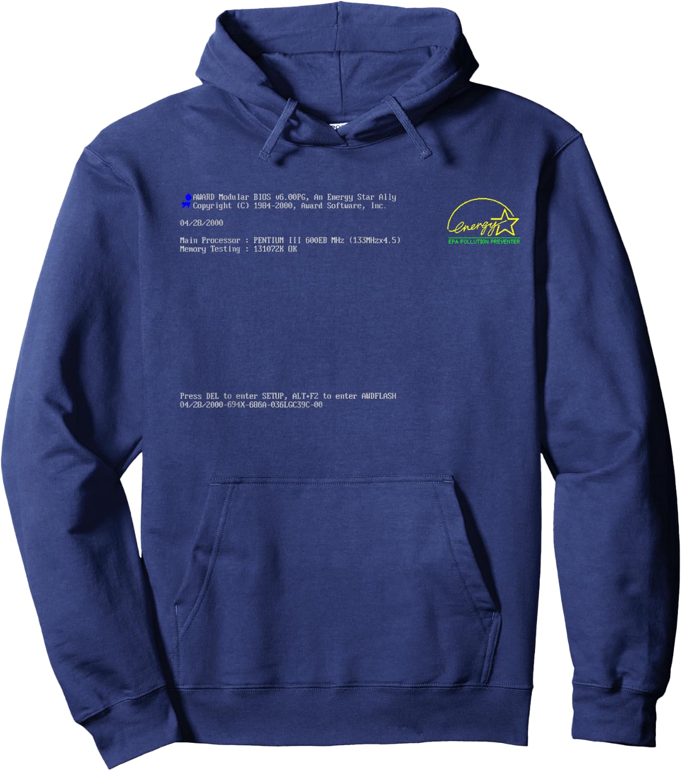 BIOS - Old School Tech Vibes: BIOS Screen Hoodie - Hoodie | Navy