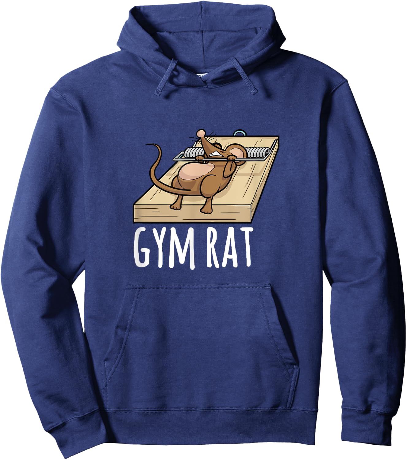 Gym Rat Mouse Trap Bench Press Funny Hoodie - Hoodie | Navy