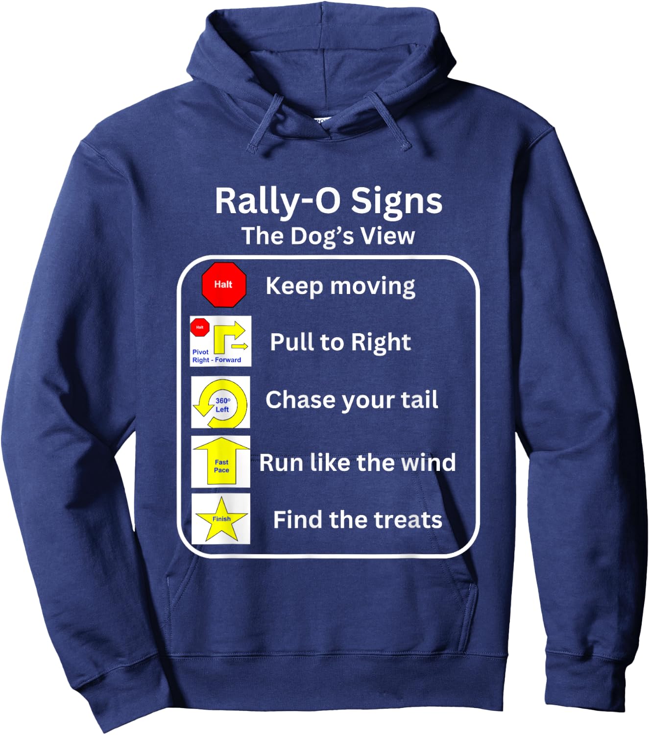 Funny Dog Rally Obedience Men Women Hoodie - Hoodie | Navy