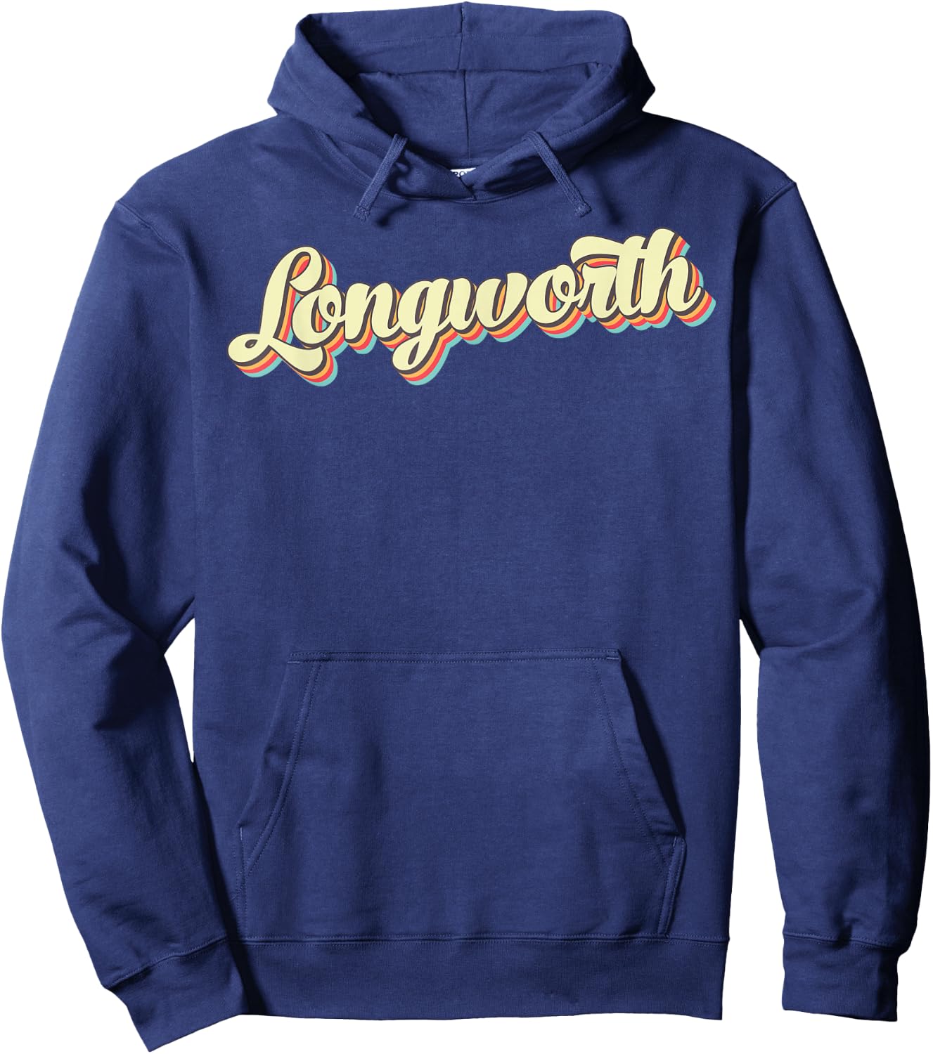 Longworth Retro Art Baseball Font Vintage Hoodie - Hoodie | Navy