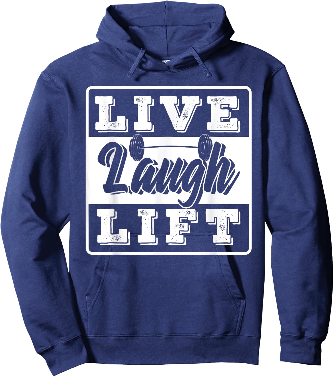 Live Laugh Lift Gym And Fitness Design Hoodie - Hoodie | Navy