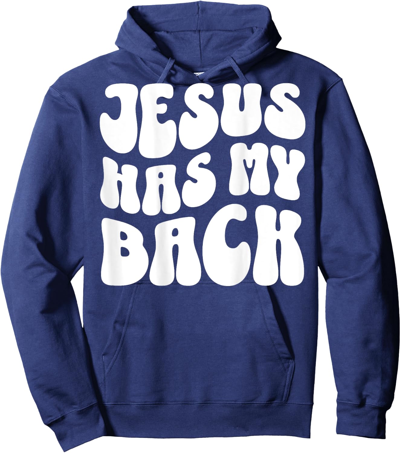 Jesus Has My Back (On Back) Christian Hoodie - Hoodie | Navy