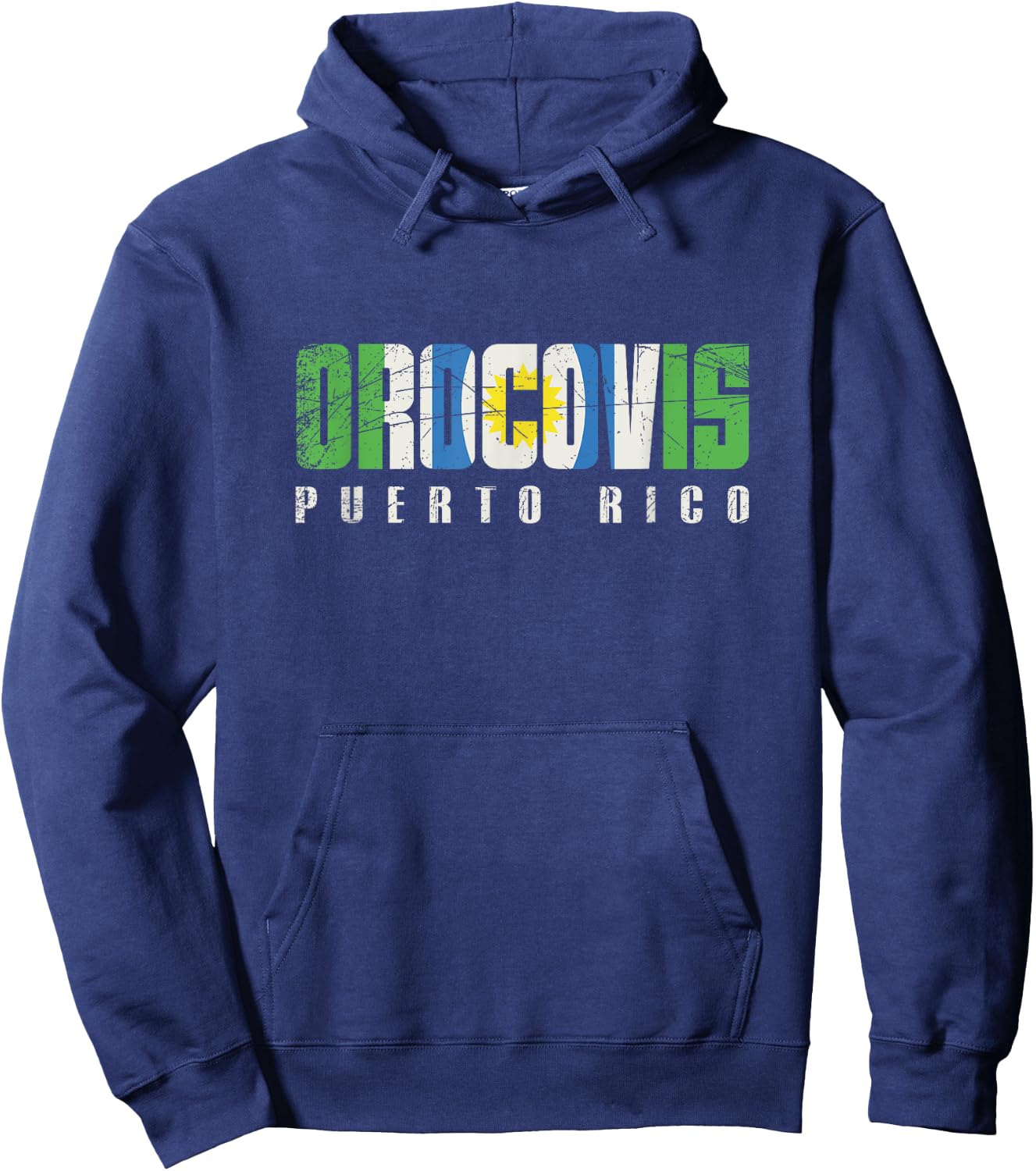 Orocovis City in Puerto Rico, Orocovis Flag Hoodie - Hoodie | Navy